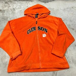 Clemson Tigers‎ Starter NCAA Fleece Hoodie Full Zip Orange Mens 2XL